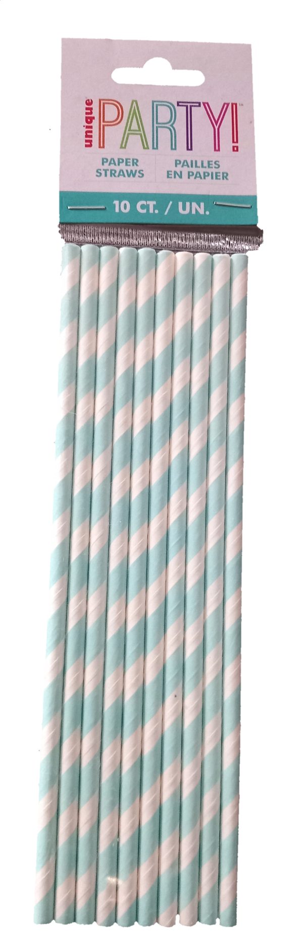 Powder Blue Stripe Paper Straws