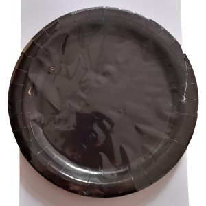 Midnight Black Paper Plates 9"