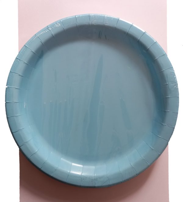 Powder Blue Paper Plates 9"