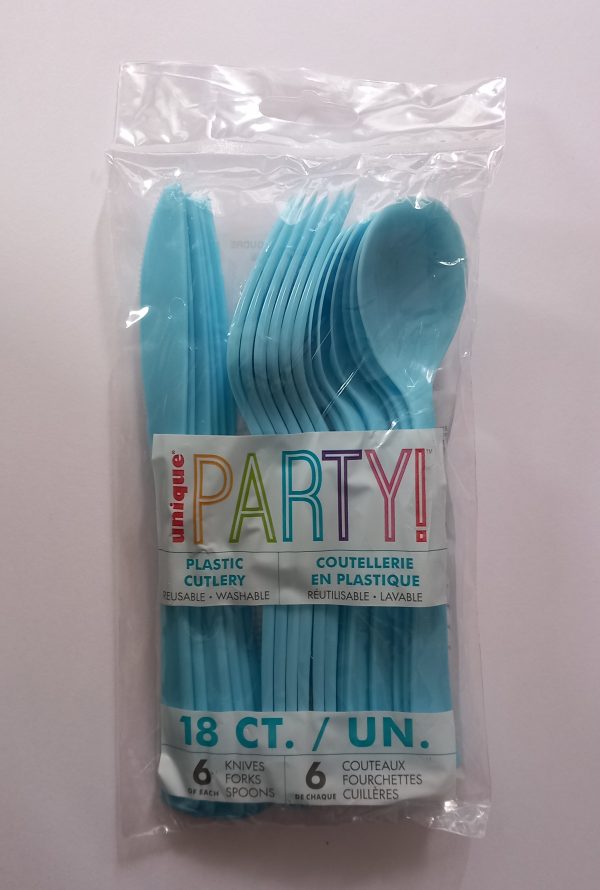 Powder Blue Assorted Cutlery 18pk