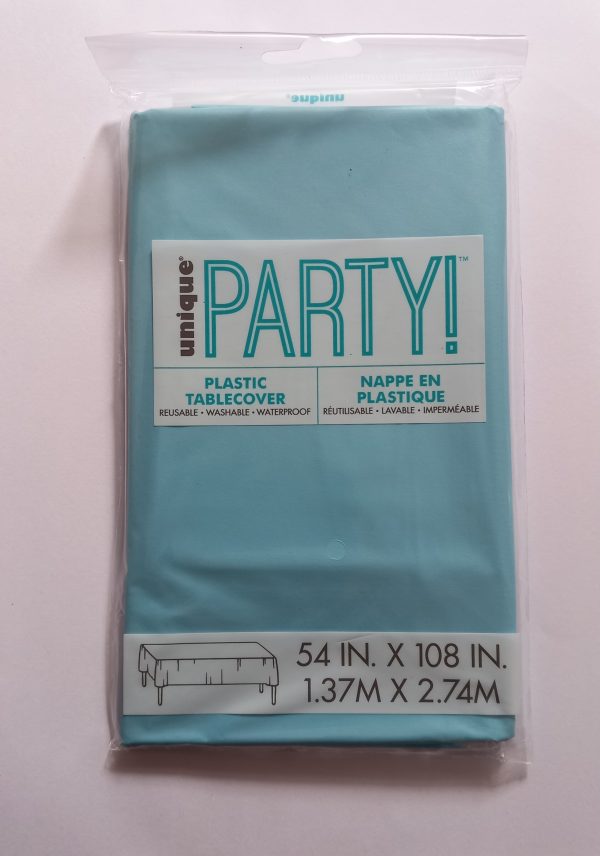 Powder Blue Plastic Tablecover